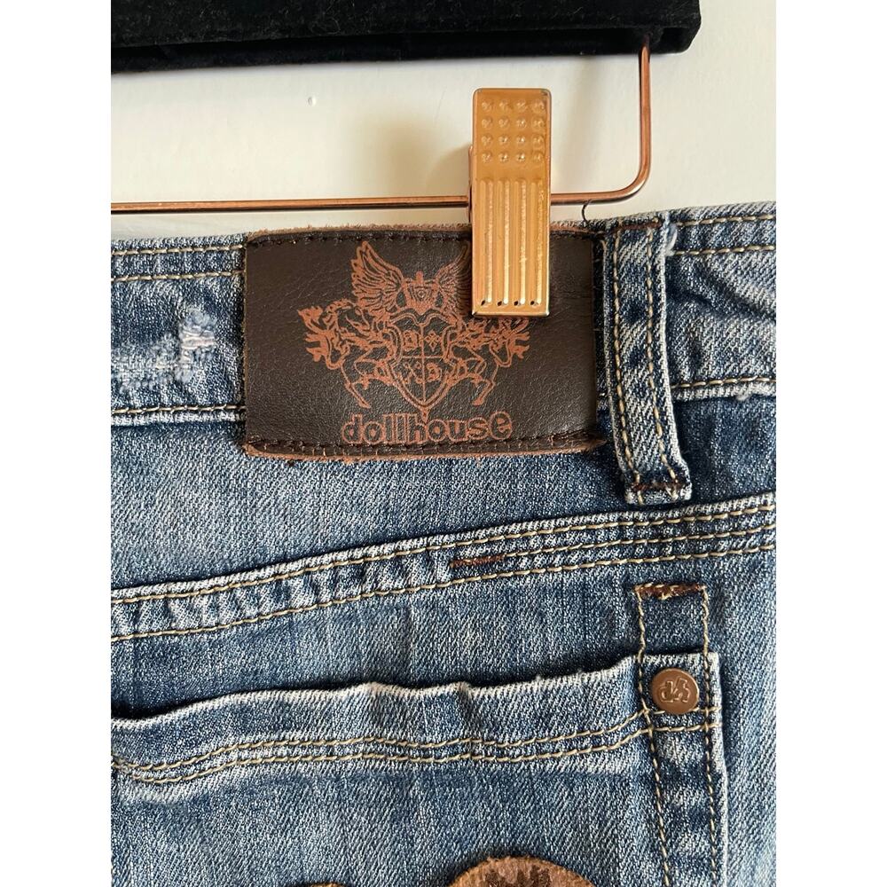 Vintage Dollhouse Juniors Micro Mini Denim Skirt Size 11 - Picture 6 of 11